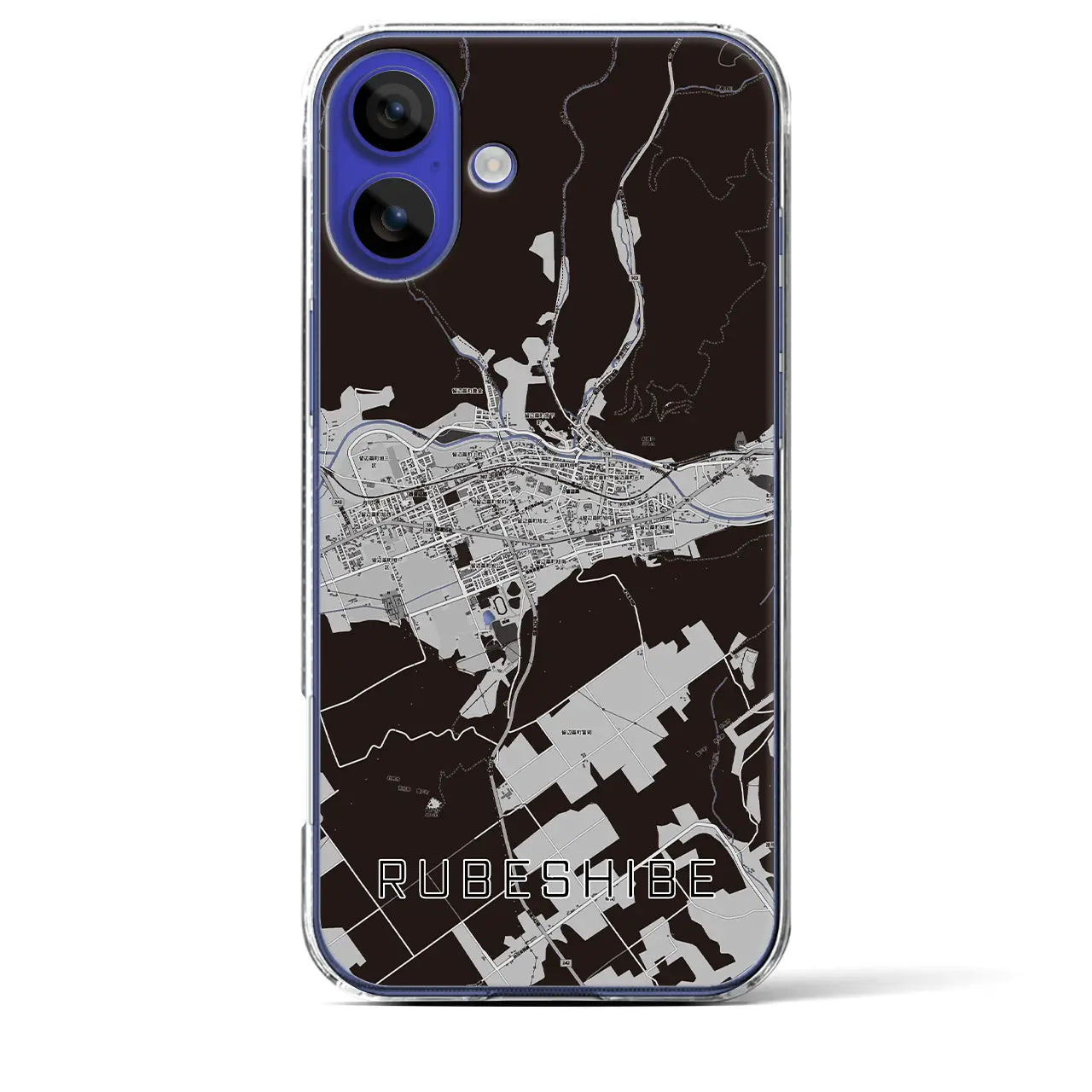 【留辺蘂(北海道)】地図柄iPhoneケース(クリアタイプ)