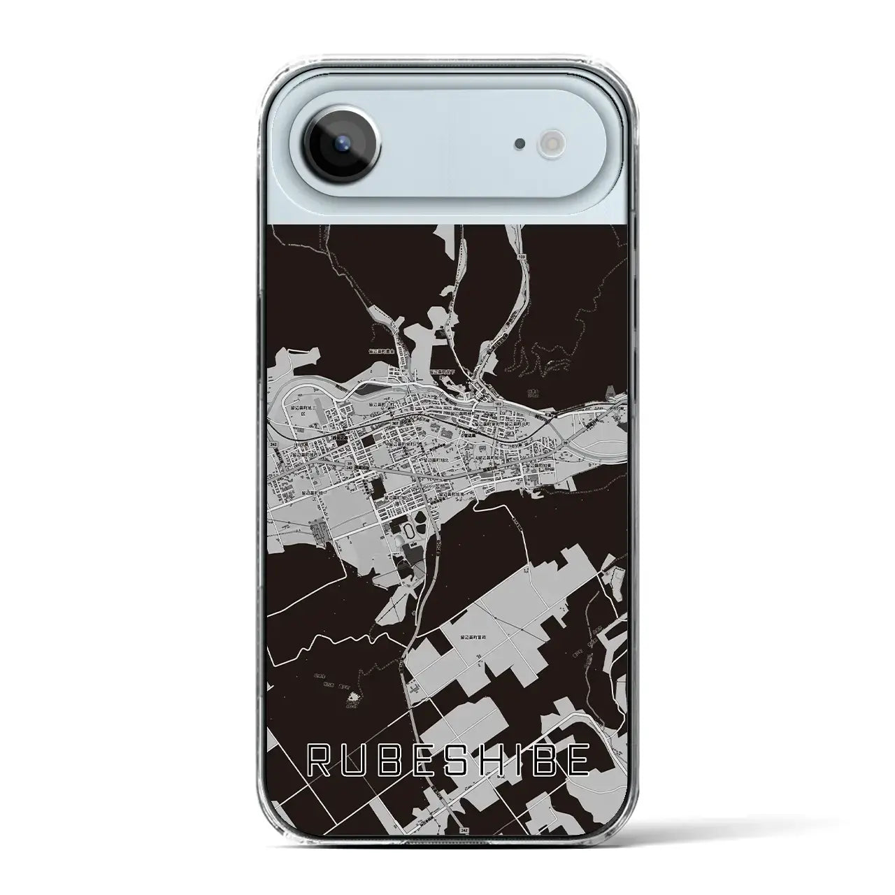 【留辺蘂(北海道)】地図柄iPhoneケース(クリアタイプ)