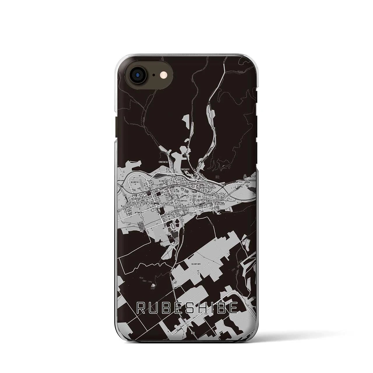 【留辺蘂(北海道)】地図柄iPhoneケース(クリアタイプ)