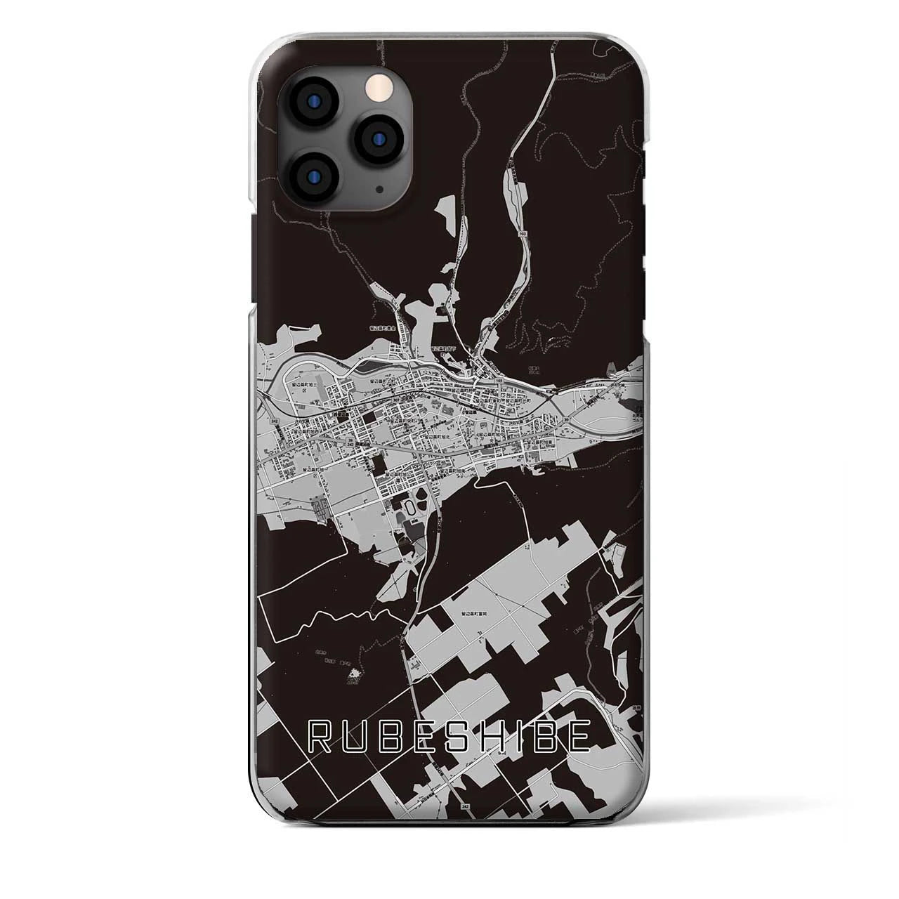 【留辺蘂(北海道)】地図柄iPhoneケース(クリアタイプ)