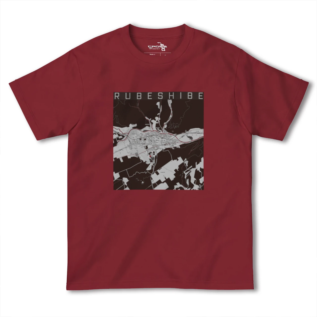 【留辺蘂(北海道)】地図柄ヘビーウェイトTシャツ