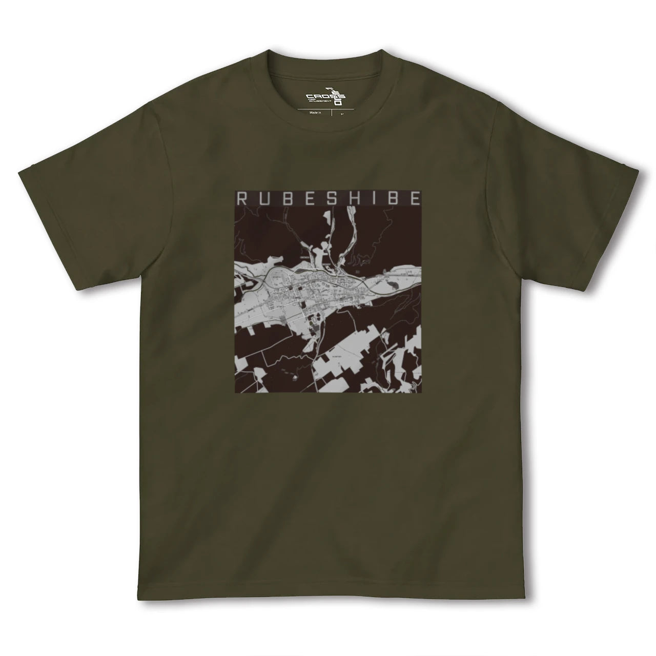 【留辺蘂(北海道)】地図柄ヘビーウェイトTシャツ