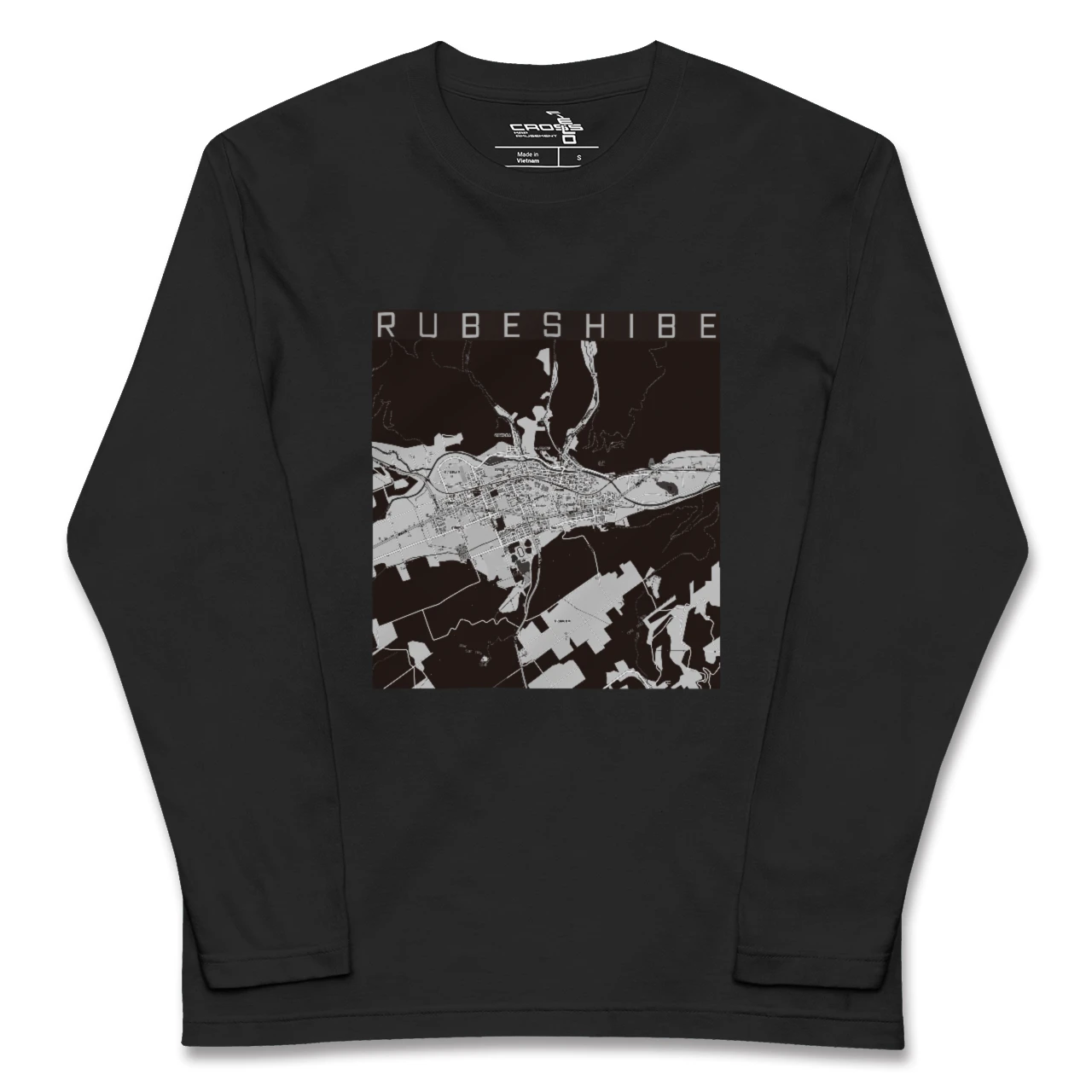 【留辺蘂(北海道)】地図柄ロングスリーブTシャツ