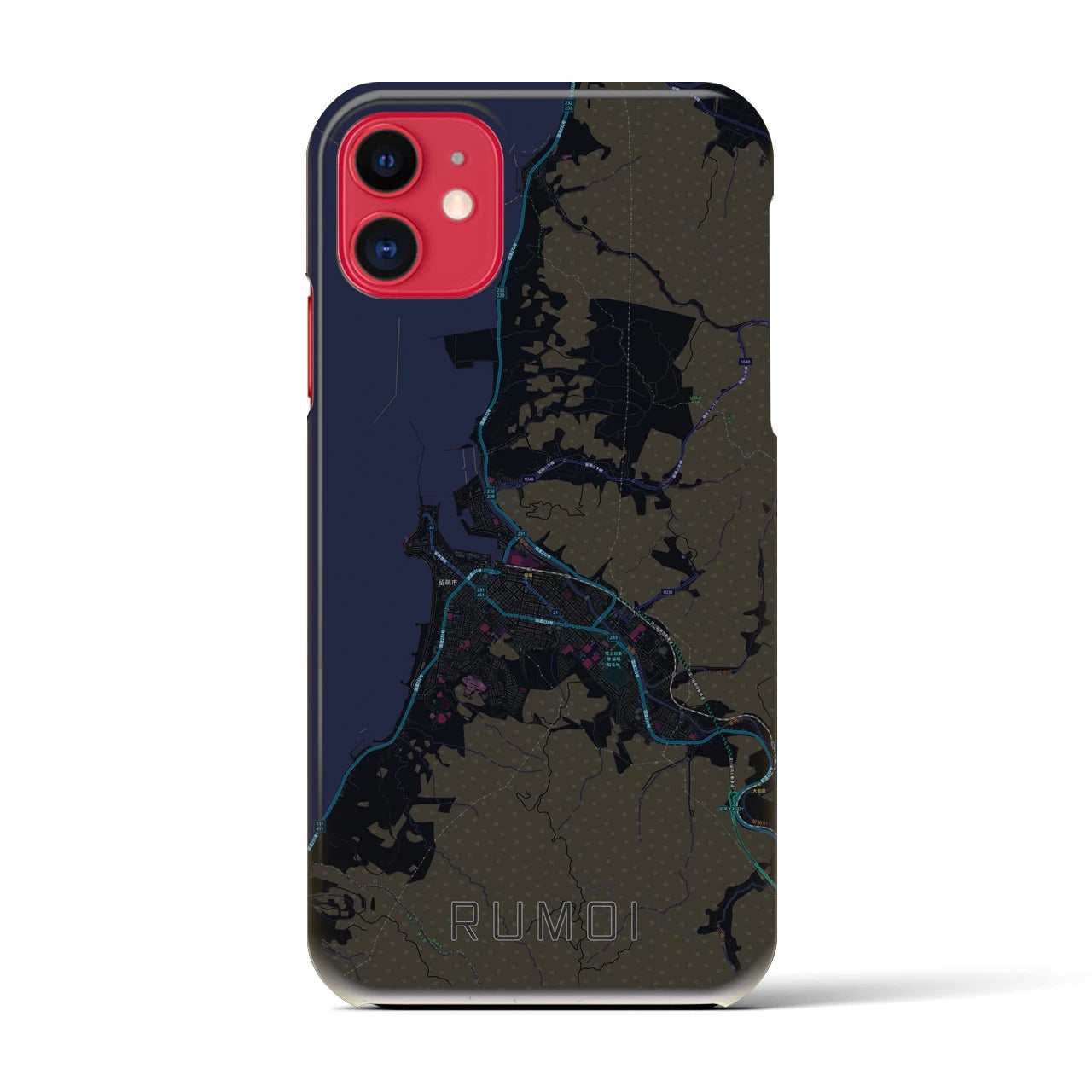 【留萌(北海道)】地図柄iPhoneケース(バックカバータイプ)