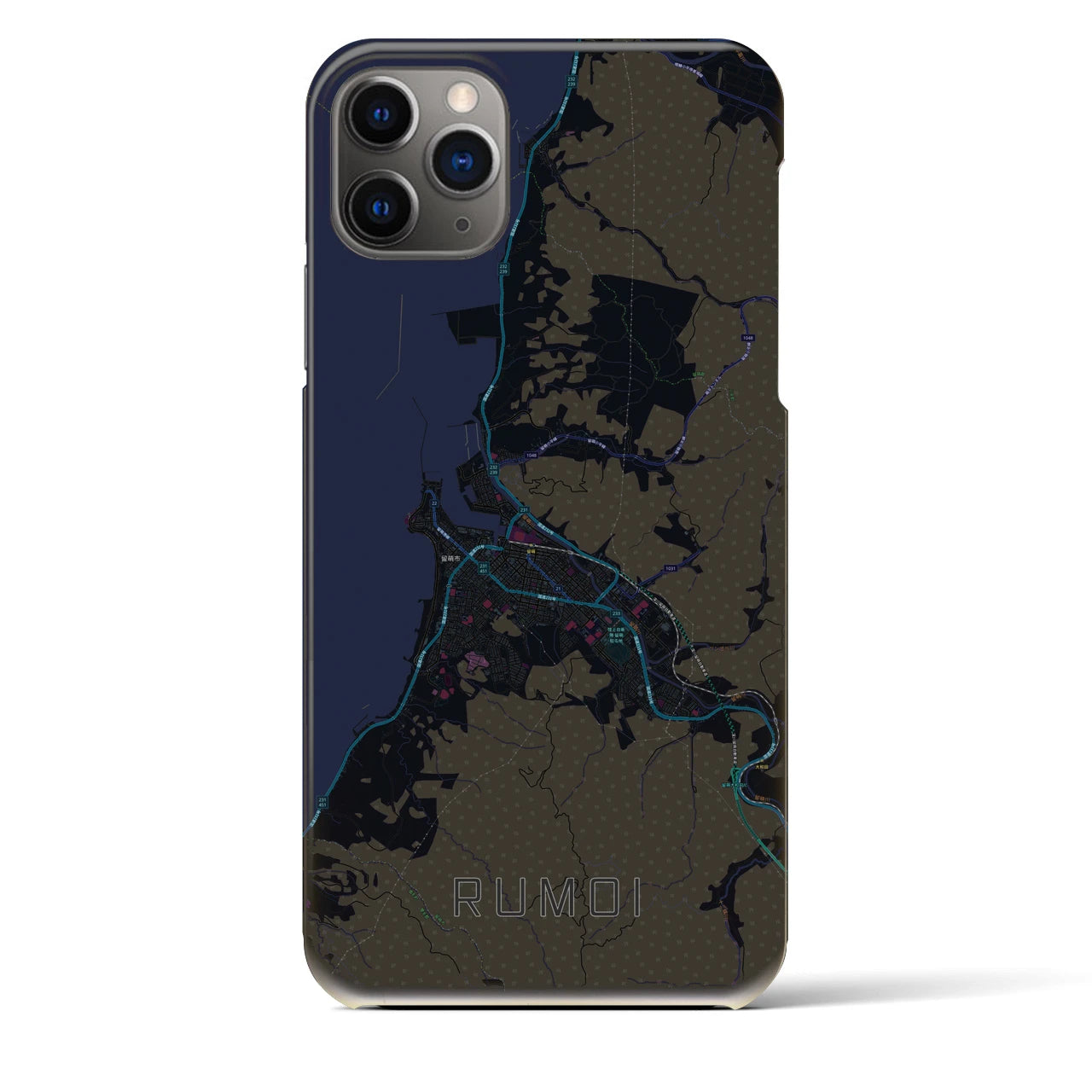 【留萌(北海道)】地図柄iPhoneケース(バックカバータイプ)