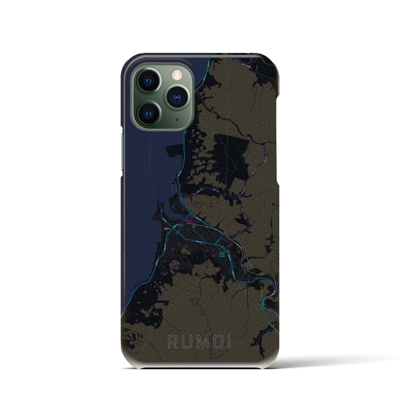 【留萌(北海道)】地図柄iPhoneケース(バックカバータイプ)