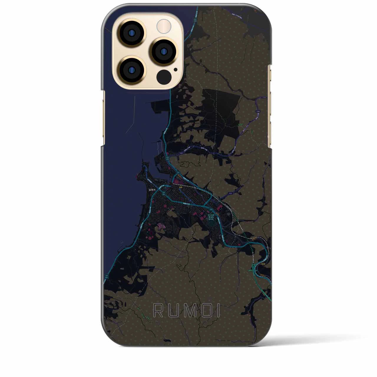 【留萌(北海道)】地図柄iPhoneケース(バックカバータイプ)