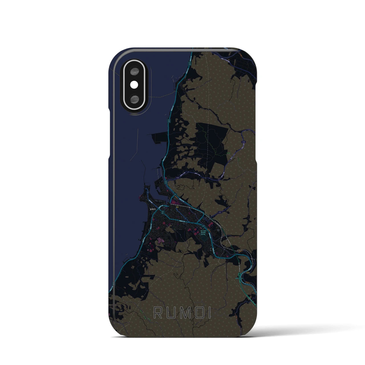 【留萌(北海道)】地図柄iPhoneケース(バックカバータイプ)