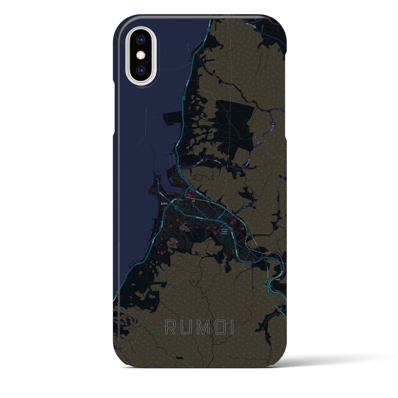【留萌(北海道)】地図柄iPhoneケース(バックカバータイプ)