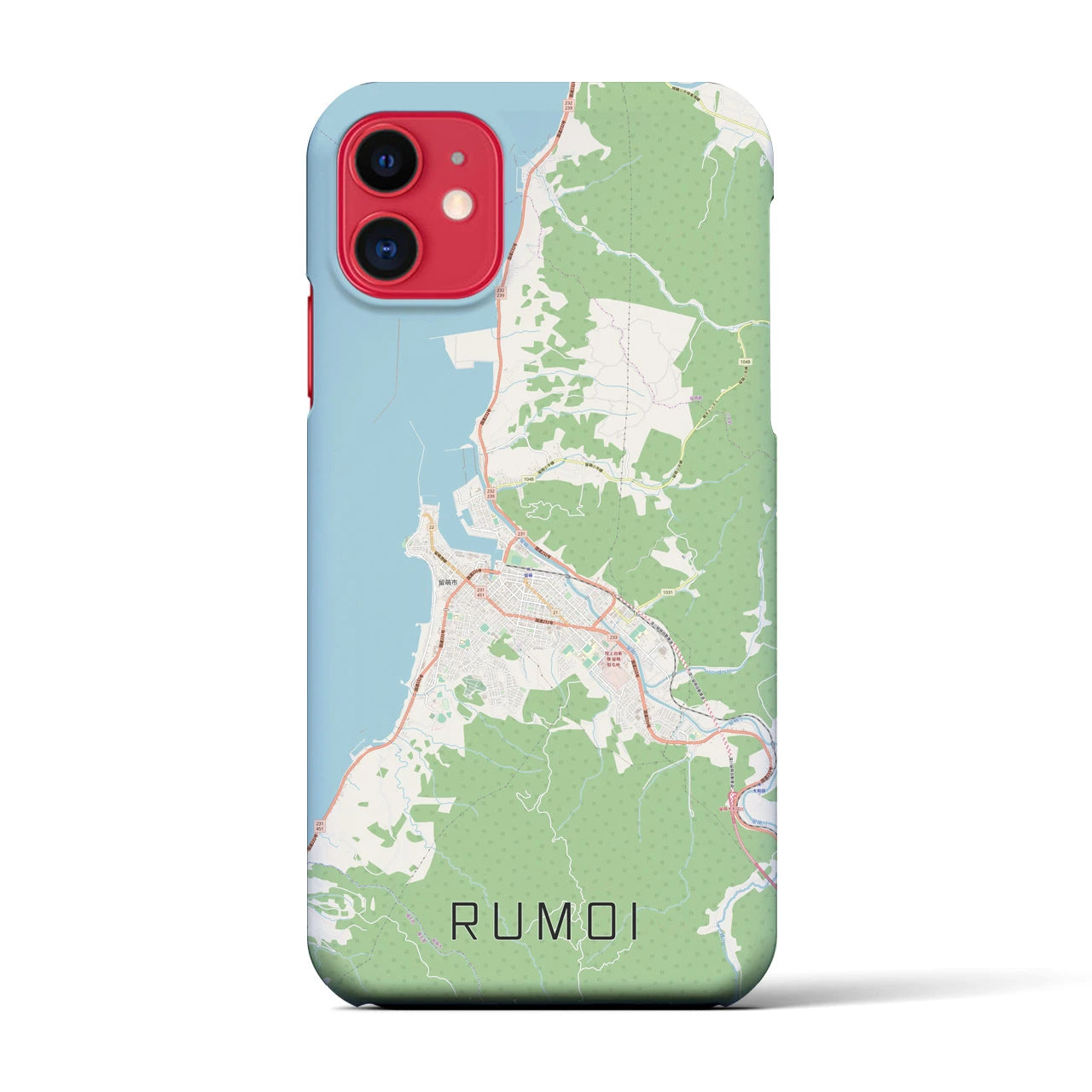 【留萌(北海道)】地図柄iPhoneケース(バックカバータイプ)