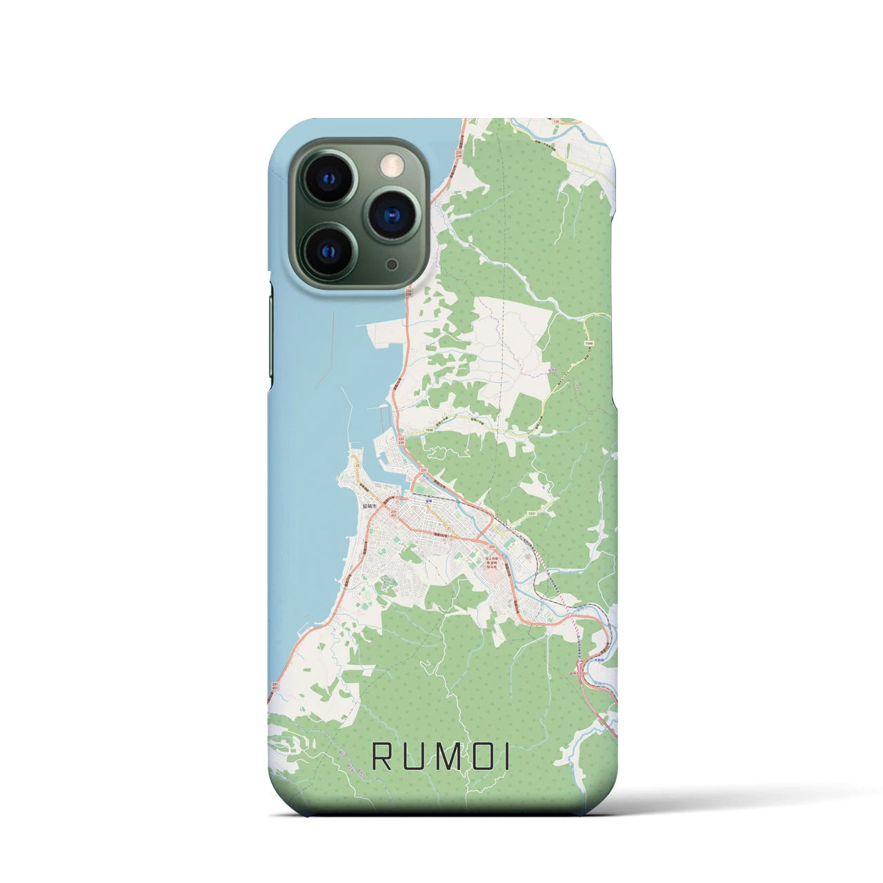【留萌(北海道)】地図柄iPhoneケース(バックカバータイプ)
