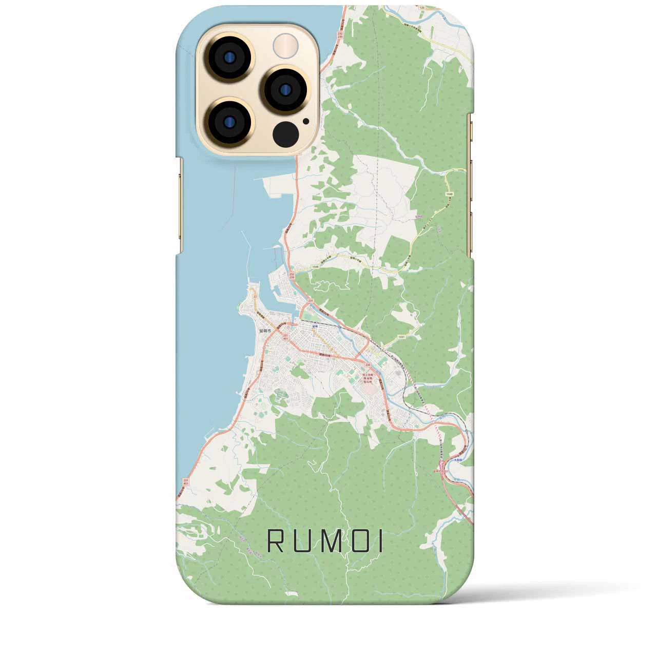 【留萌(北海道)】地図柄iPhoneケース(バックカバータイプ)