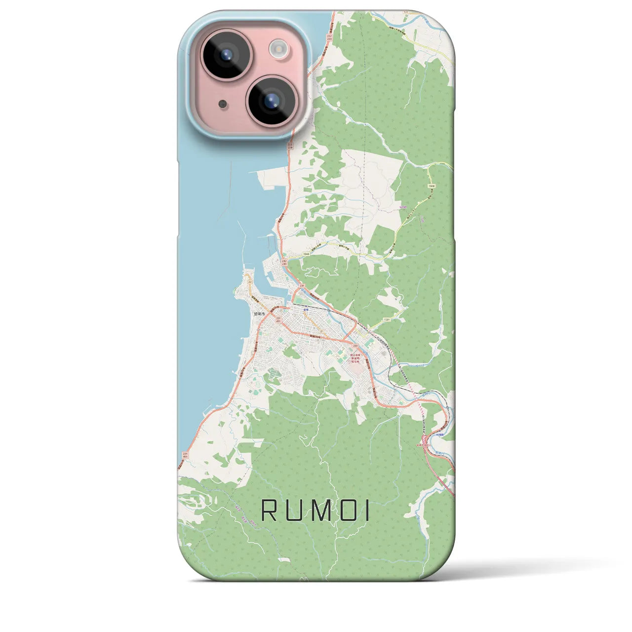 【留萌(北海道)】地図柄iPhoneケース(バックカバータイプ)