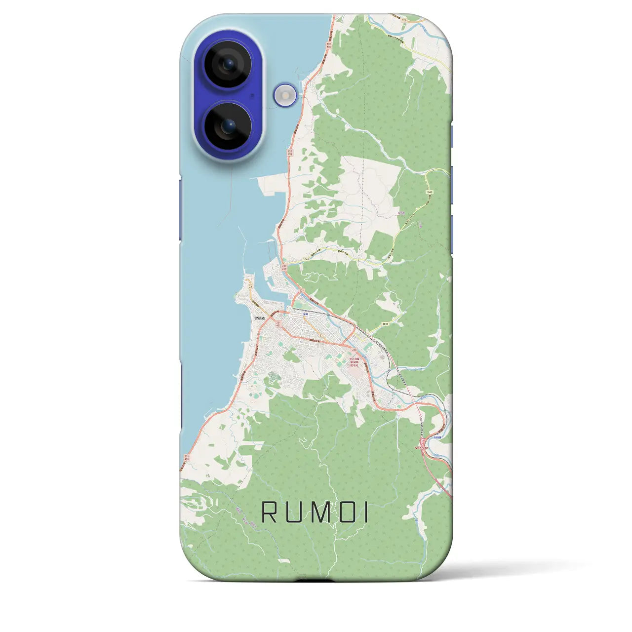 【留萌(北海道)】地図柄iPhoneケース(バックカバータイプ)ナチュラル・iPhone 16 Pro Max 用