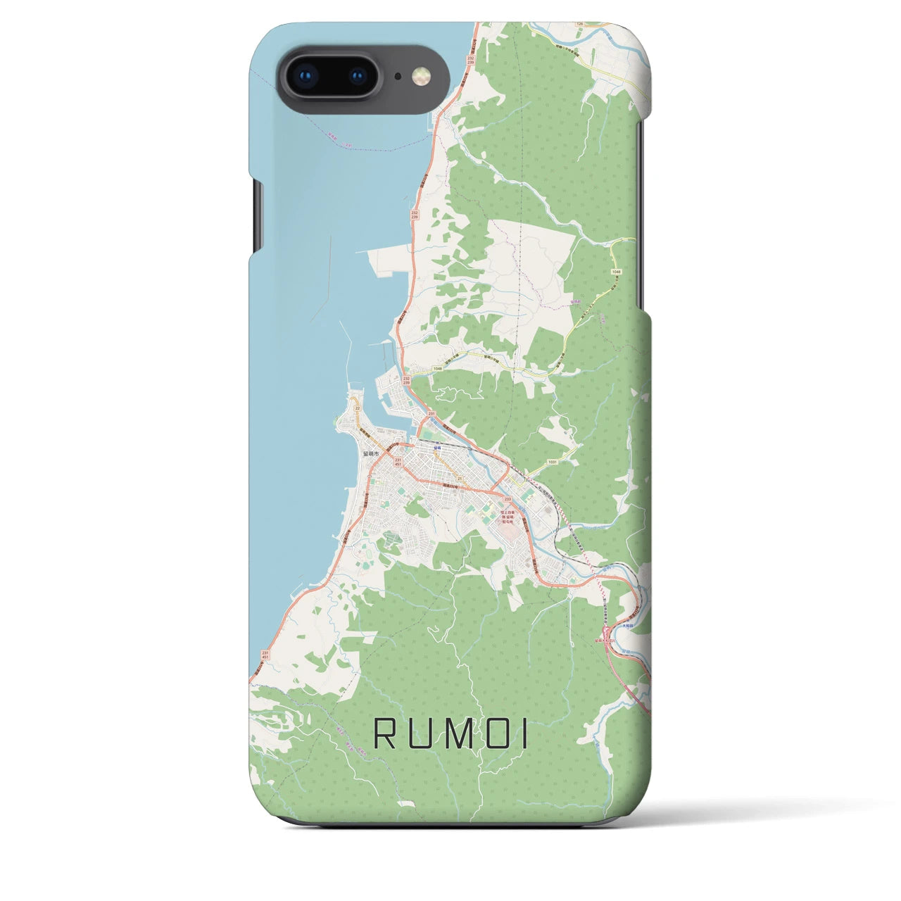 【留萌(北海道)】地図柄iPhoneケース(バックカバータイプ)