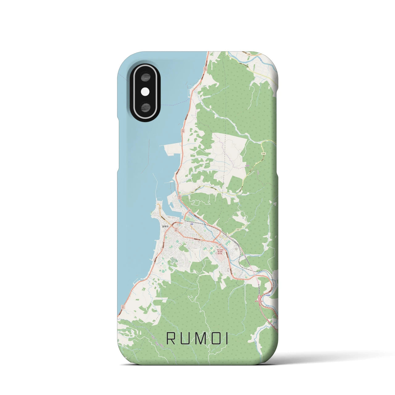 【留萌(北海道)】地図柄iPhoneケース(バックカバータイプ)