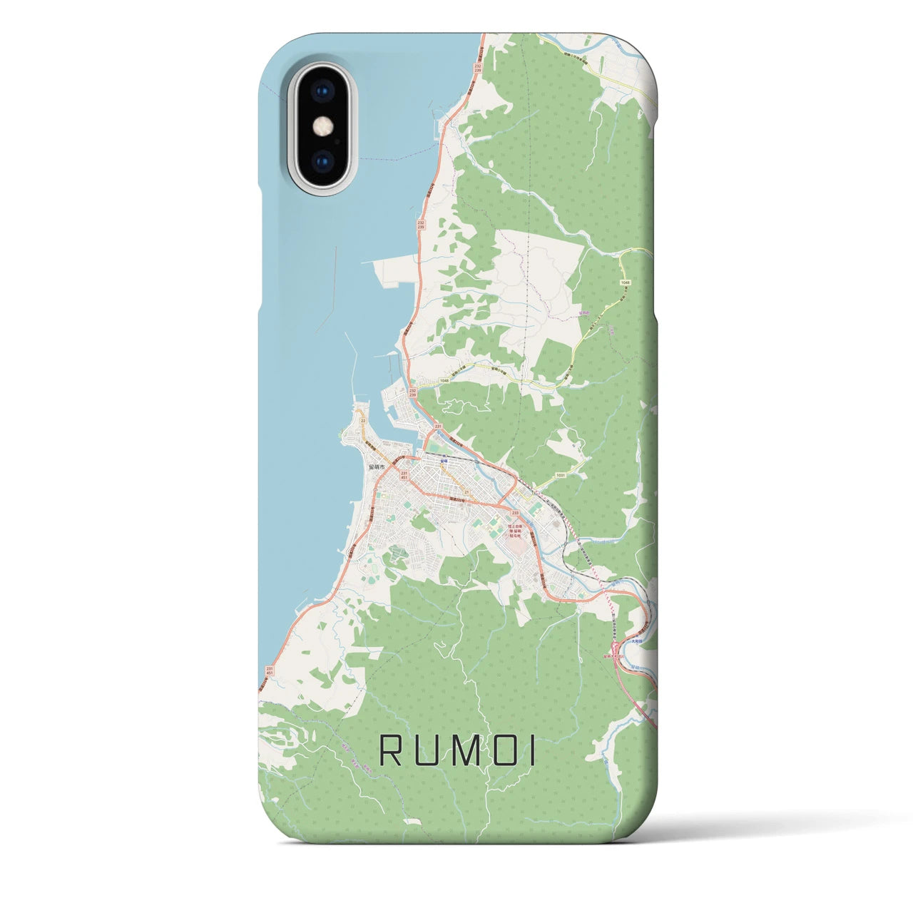 【留萌(北海道)】地図柄iPhoneケース(バックカバータイプ)