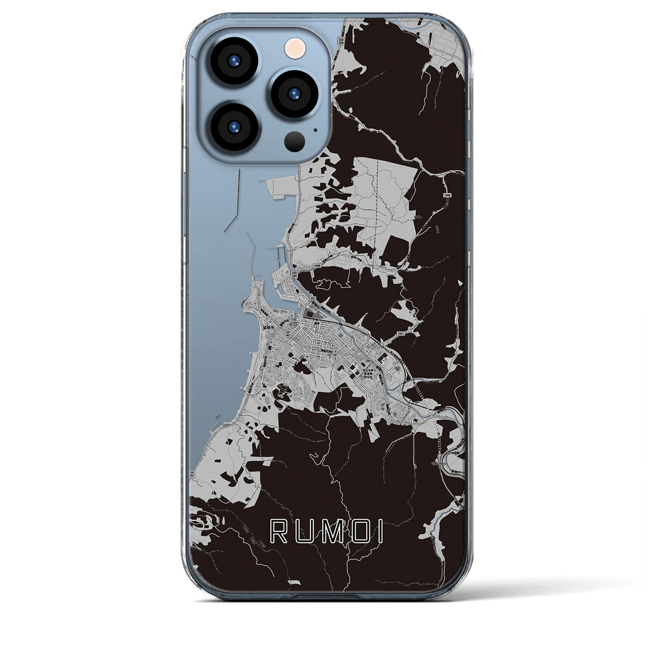 【留萌(北海道)】地図柄iPhoneケース(クリアタイプ)