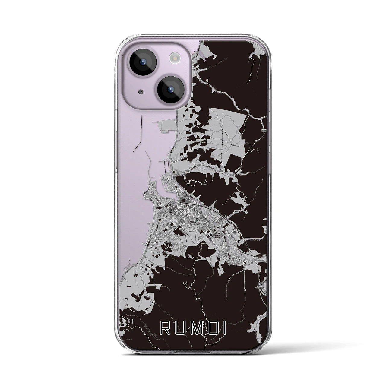 【留萌(北海道)】地図柄iPhoneケース(クリアタイプ)