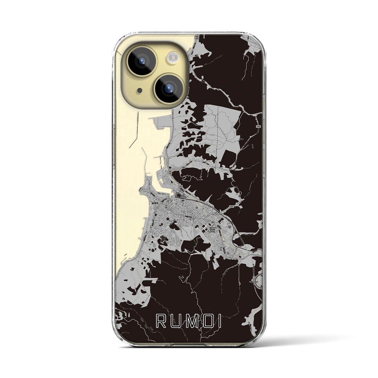 【留萌(北海道)】地図柄iPhoneケース(クリアタイプ)
