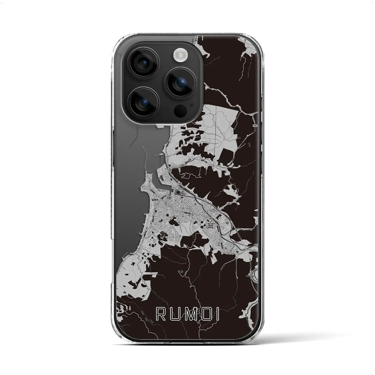 【留萌(北海道)】地図柄iPhoneケース(クリアタイプ)