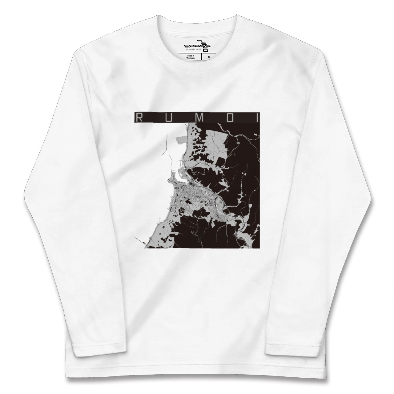 【留萌(北海道)】地図柄ロングスリーブTシャツ