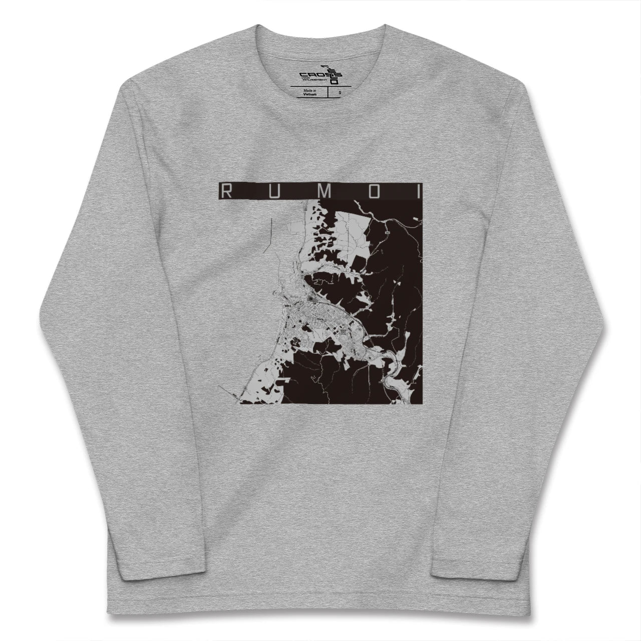 【留萌(北海道)】地図柄ロングスリーブTシャツ