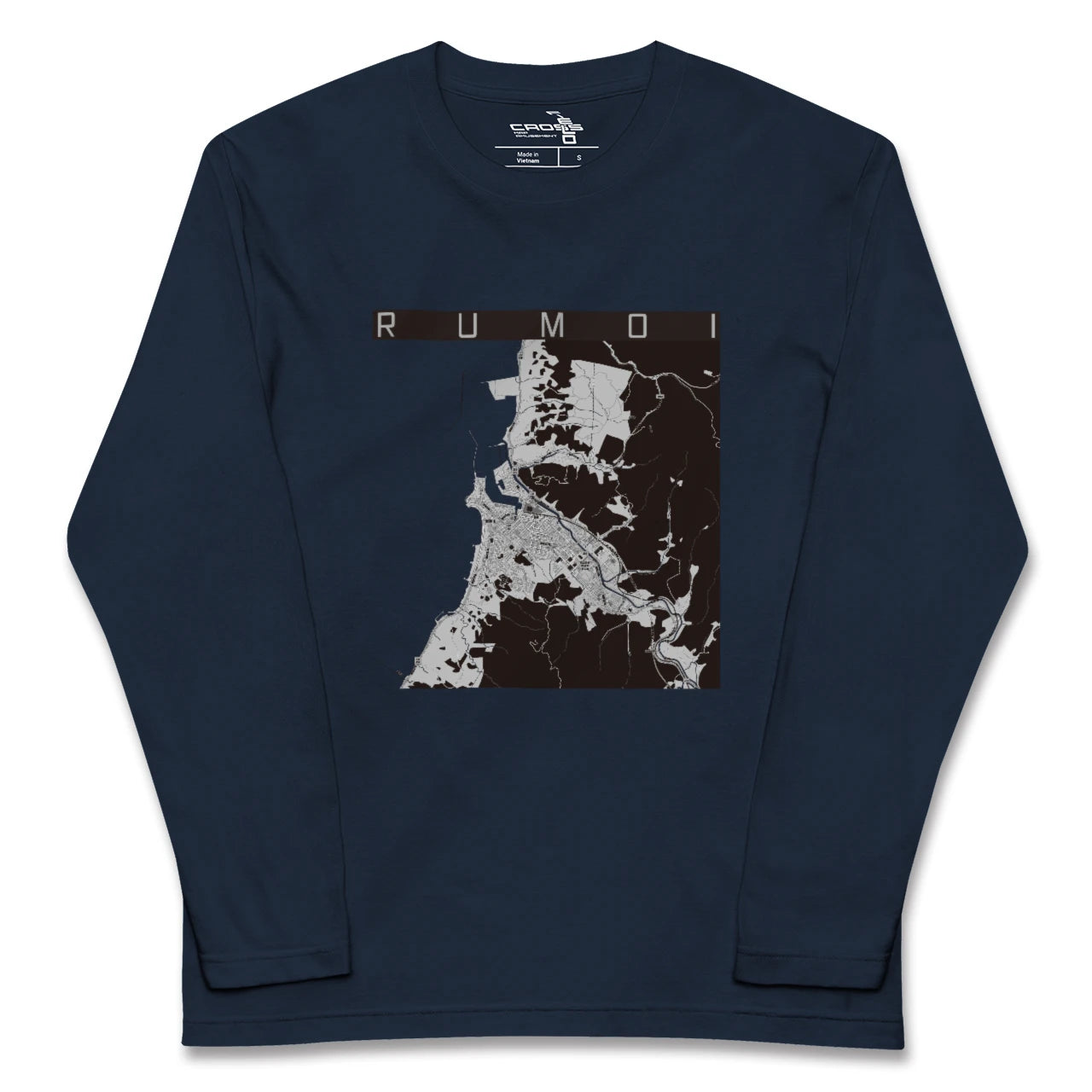 【留萌(北海道)】地図柄ロングスリーブTシャツ