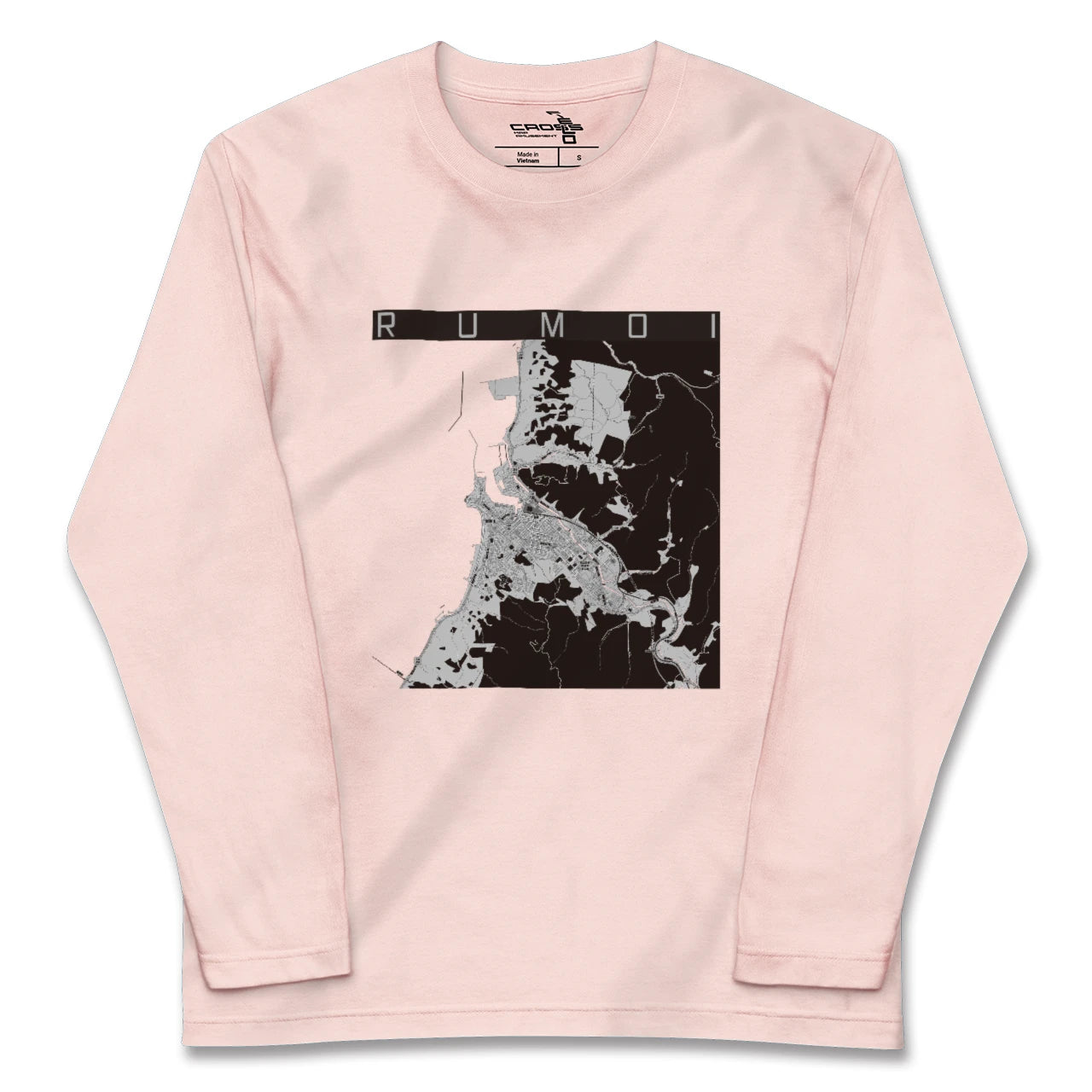 【留萌(北海道)】地図柄ロングスリーブTシャツ