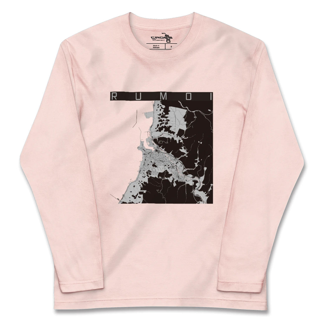 【留萌(北海道)】地図柄ロングスリーブTシャツ