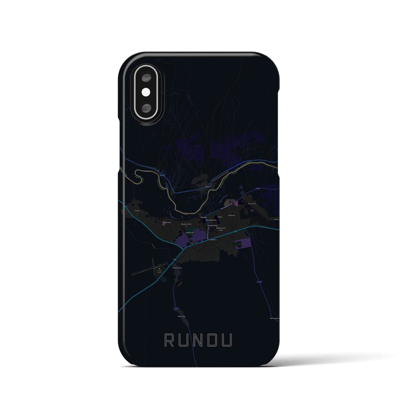 【ルンドゥ(ナミビア)】地図柄iPhoneケース(バックカバータイプ)