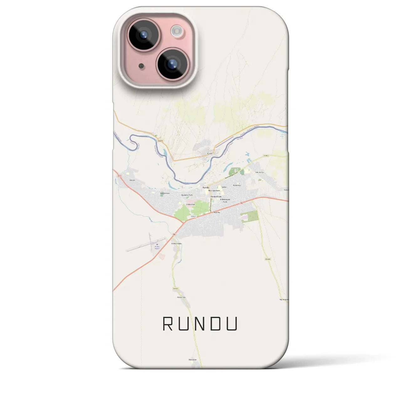 【ルンドゥ(ナミビア)】地図柄iPhoneケース(バックカバータイプ)