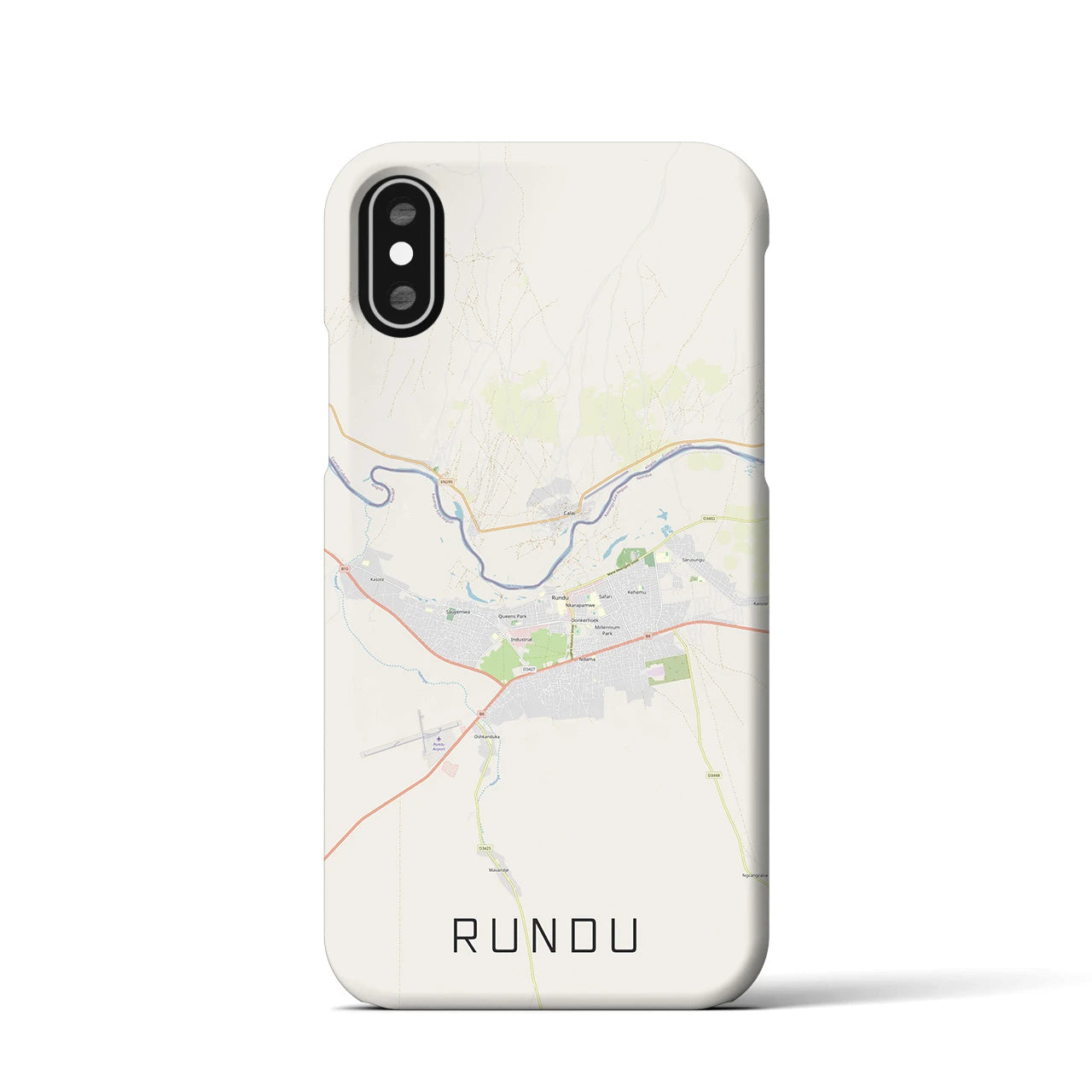 【ルンドゥ(ナミビア)】地図柄iPhoneケース(バックカバータイプ)