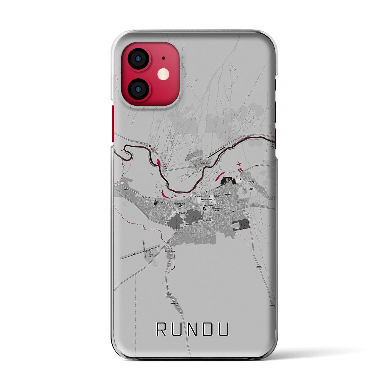 【ルンドゥ(ナミビア)】地図柄iPhoneケース(クリアタイプ)
