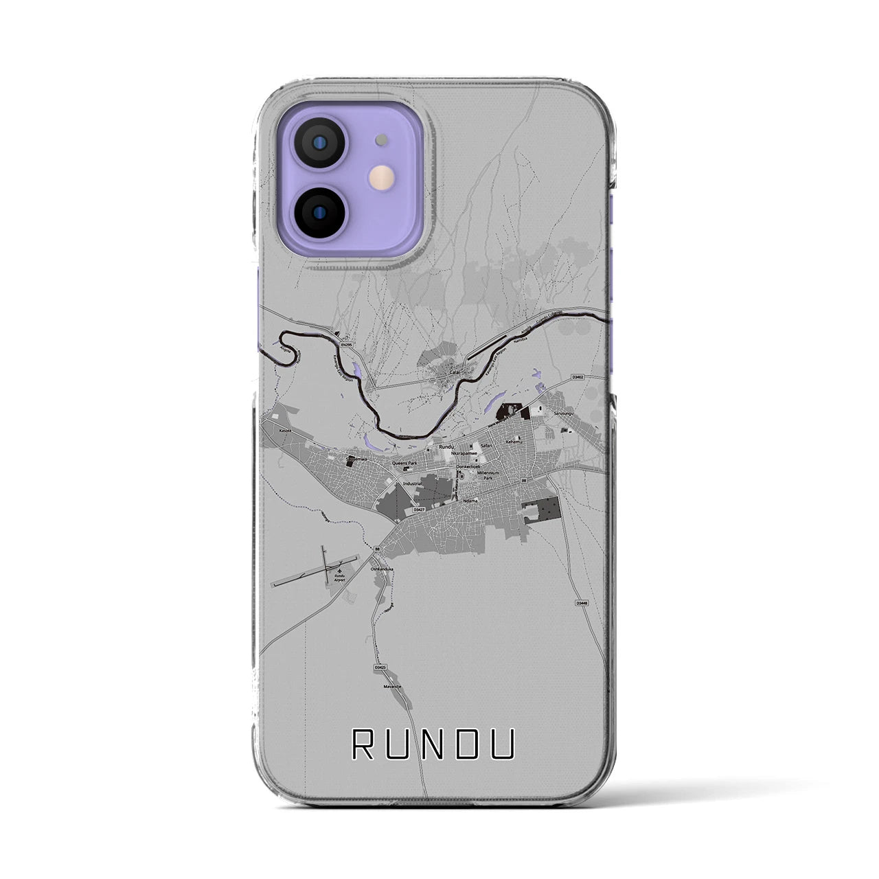 【ルンドゥ(ナミビア)】地図柄iPhoneケース(クリアタイプ)