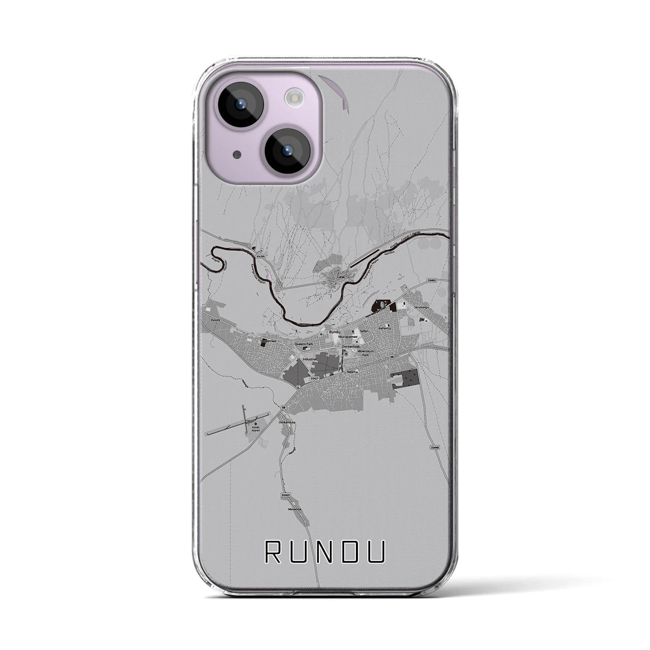 【ルンドゥ(ナミビア)】地図柄iPhoneケース(クリアタイプ)