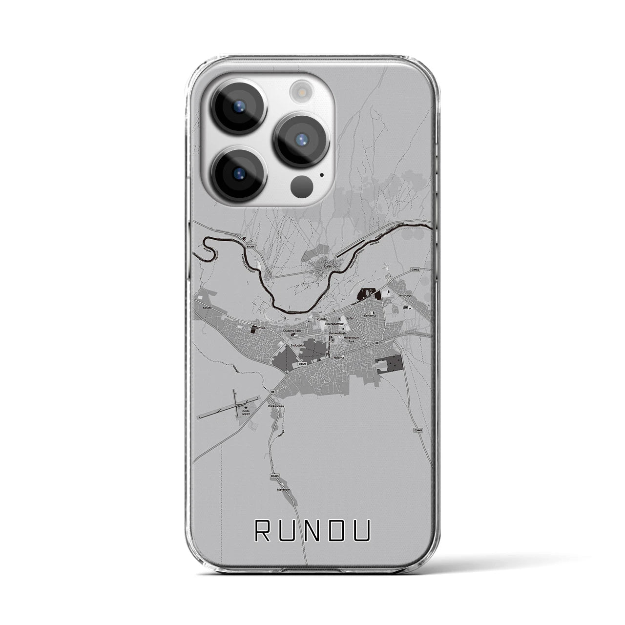 【ルンドゥ(ナミビア)】地図柄iPhoneケース(クリアタイプ)