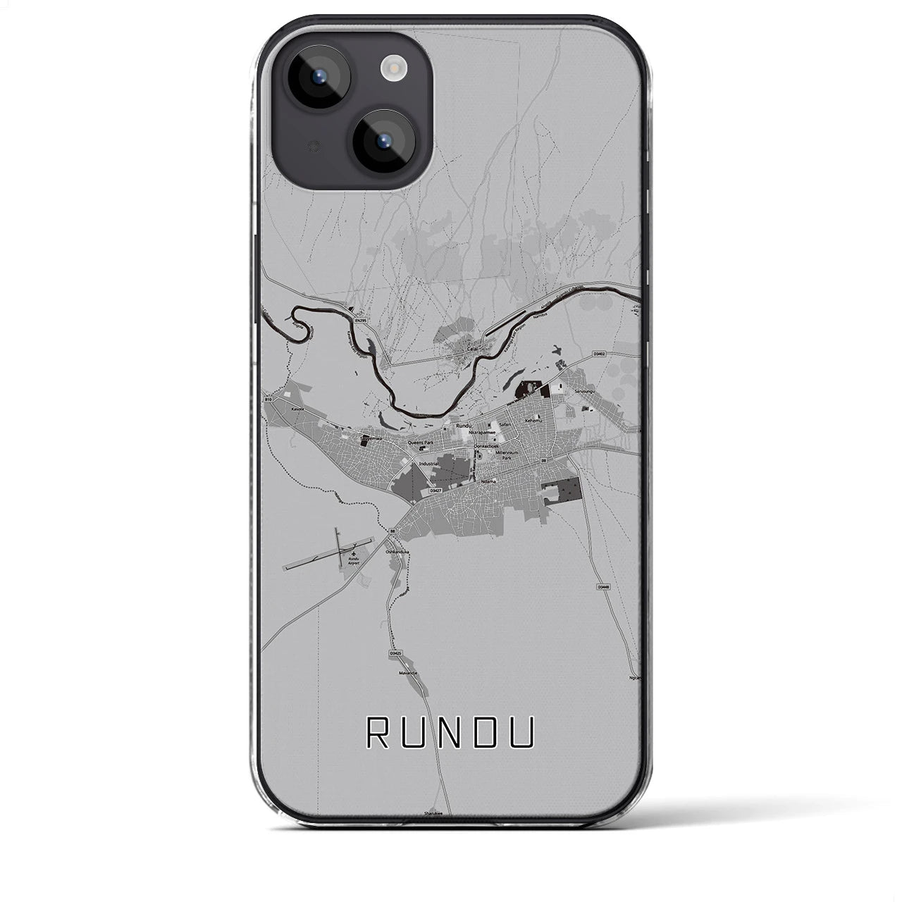 【ルンドゥ(ナミビア)】地図柄iPhoneケース(クリアタイプ)