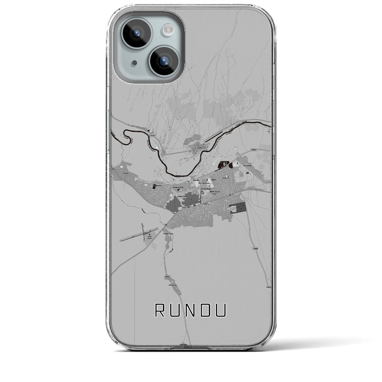 【ルンドゥ(ナミビア)】地図柄iPhoneケース(クリアタイプ)