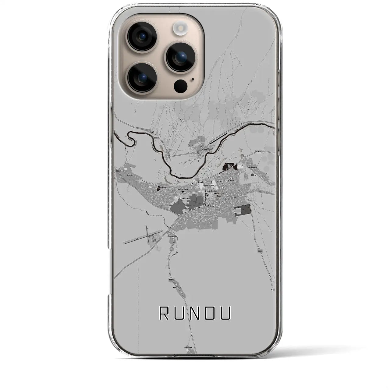 【ルンドゥ(ナミビア)】地図柄iPhoneケース(クリアタイプ)
