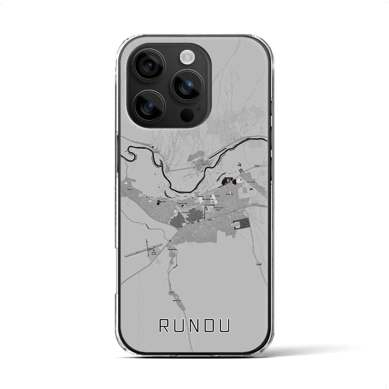 【ルンドゥ(ナミビア)】地図柄iPhoneケース(クリアタイプ)
