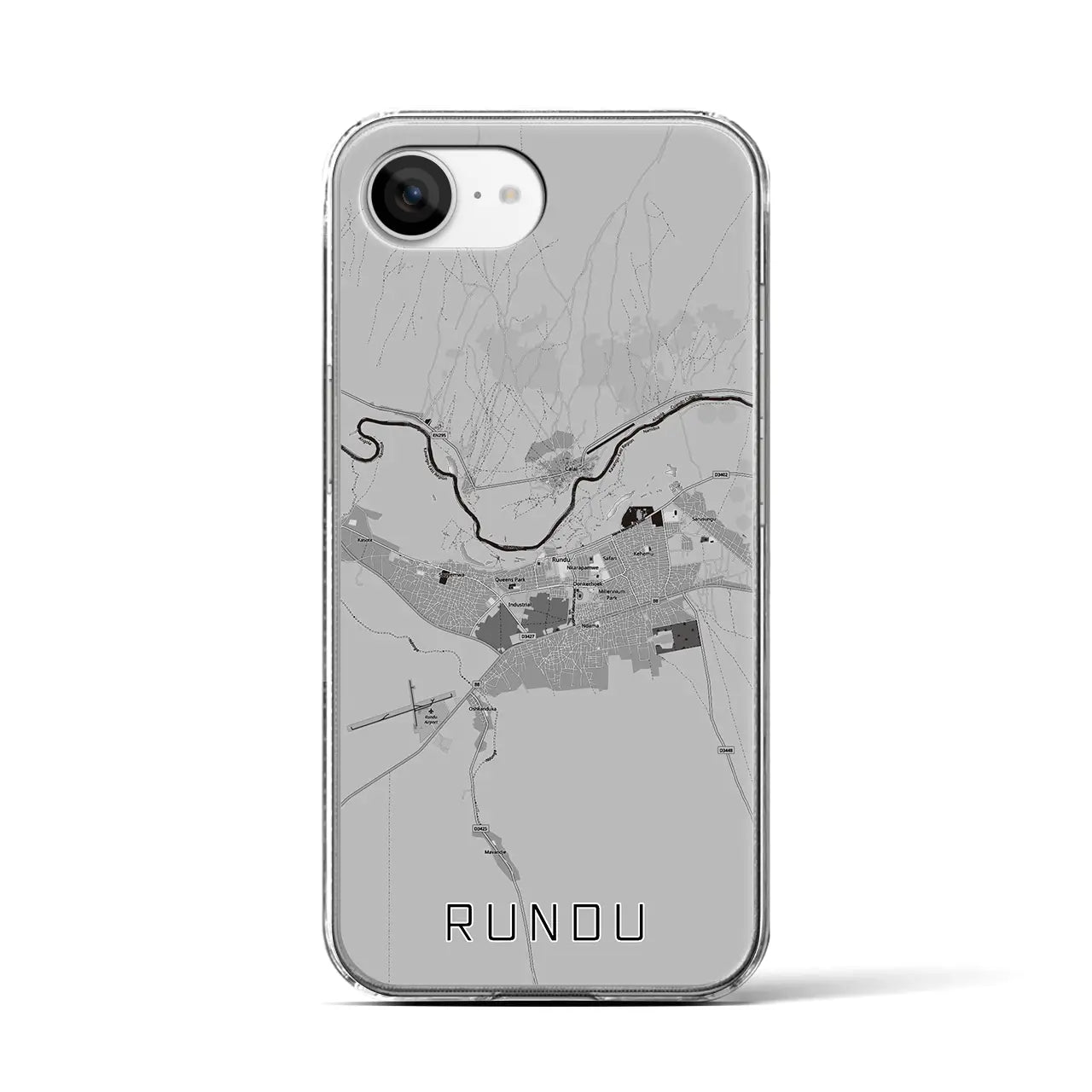 【ルンドゥ(ナミビア)】地図柄iPhoneケース(クリアタイプ)