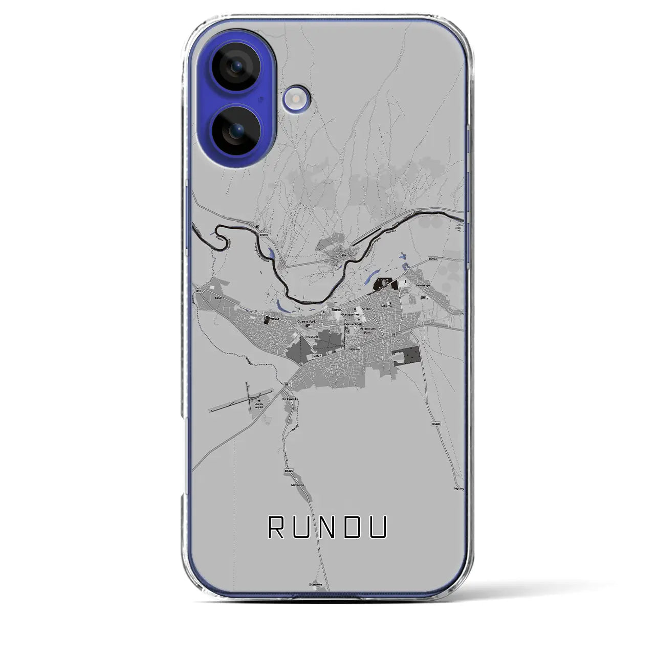 【ルンドゥ(ナミビア)】地図柄iPhoneケース(クリアタイプ)