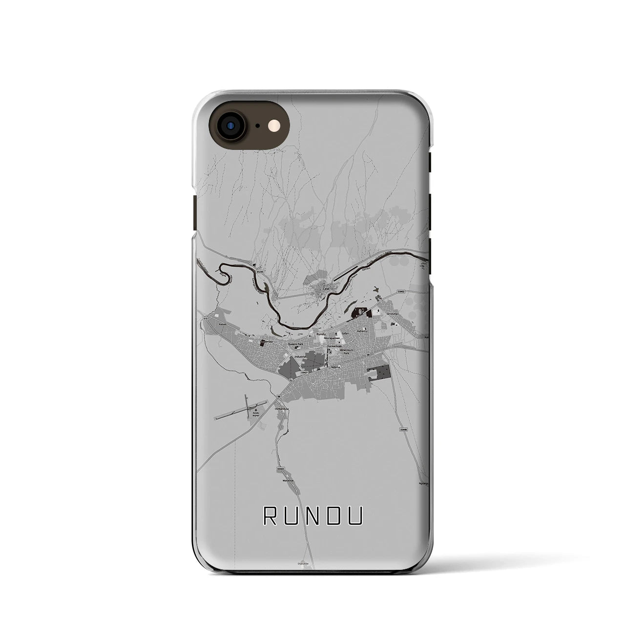 【ルンドゥ(ナミビア)】地図柄iPhoneケース(クリアタイプ)