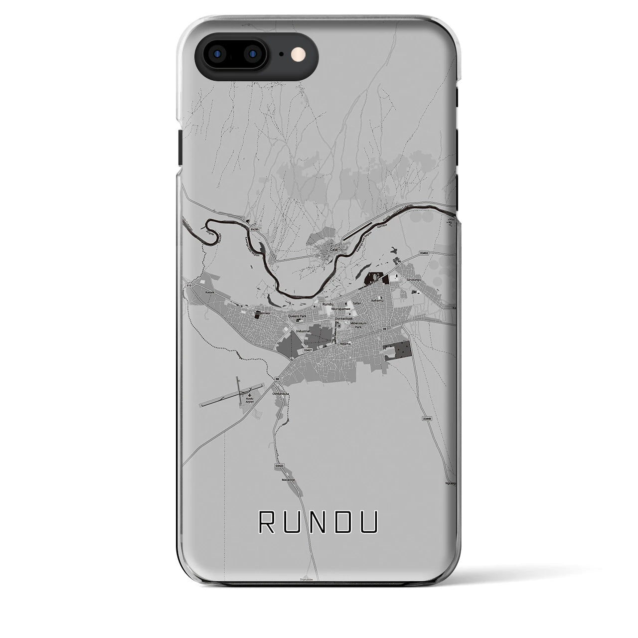 【ルンドゥ(ナミビア)】地図柄iPhoneケース(クリアタイプ)