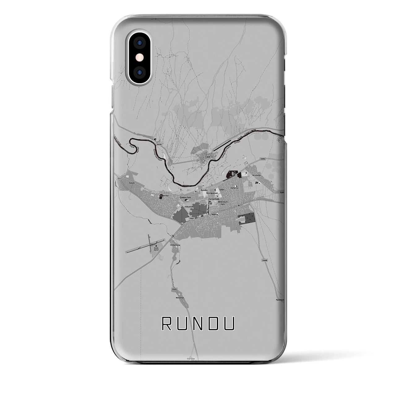 【ルンドゥ(ナミビア)】地図柄iPhoneケース(クリアタイプ)