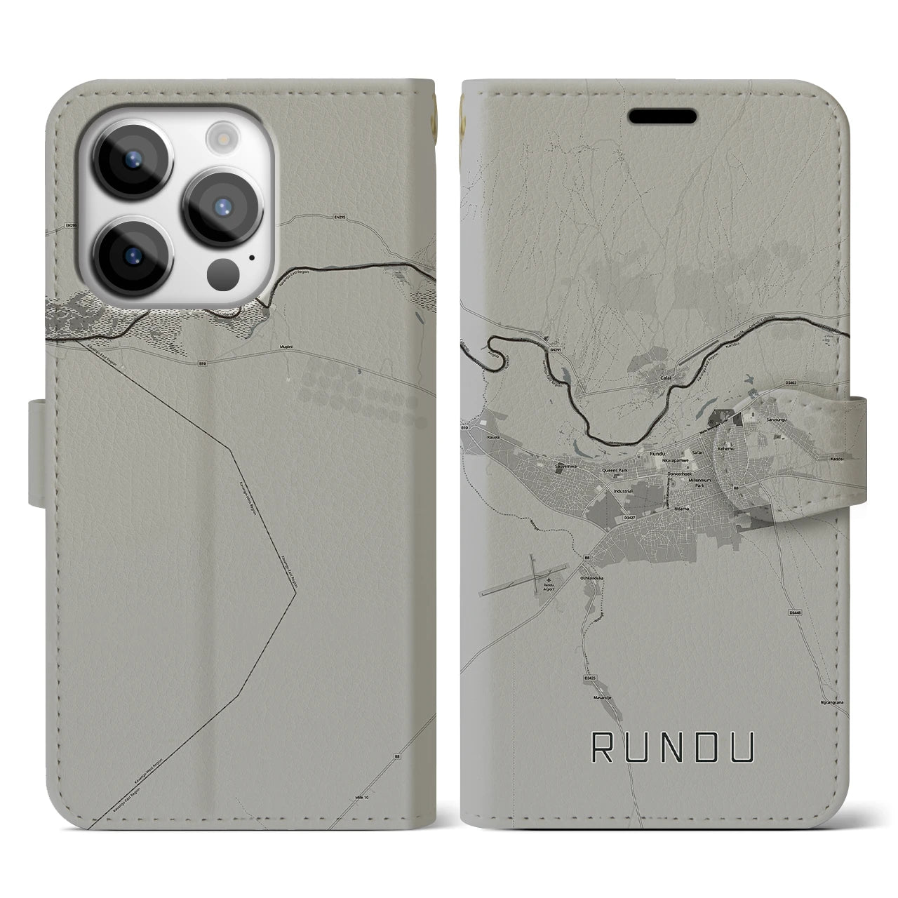 【ルンドゥ(ナミビア)】地図柄iPhoneケース(手帳タイプ)
