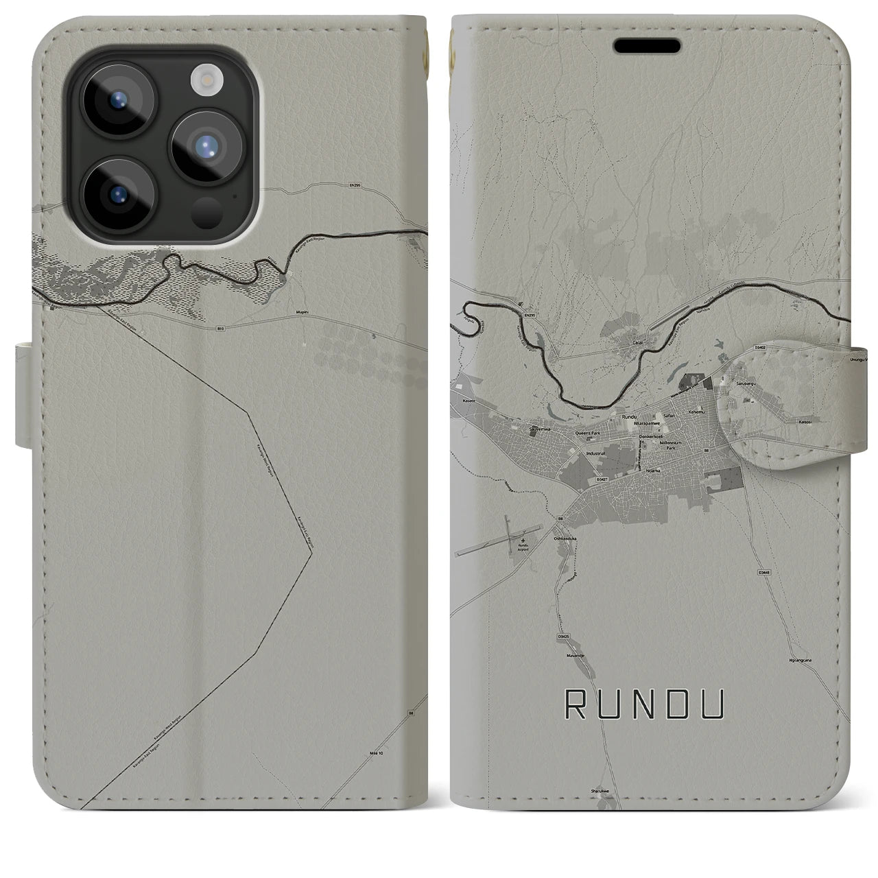 【ルンドゥ(ナミビア)】地図柄iPhoneケース(手帳タイプ)