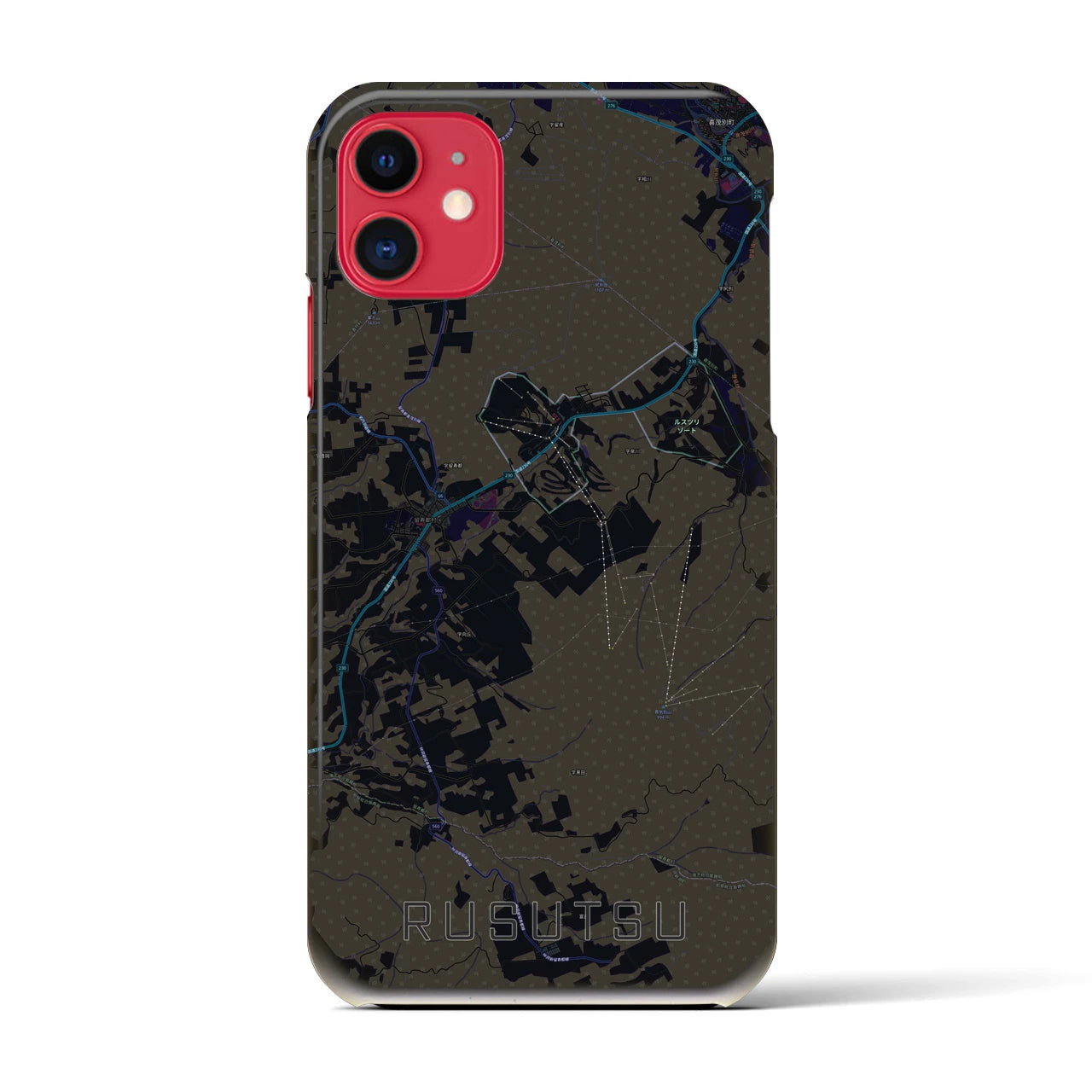 【留寿都(北海道)】地図柄iPhoneケース(バックカバータイプ)