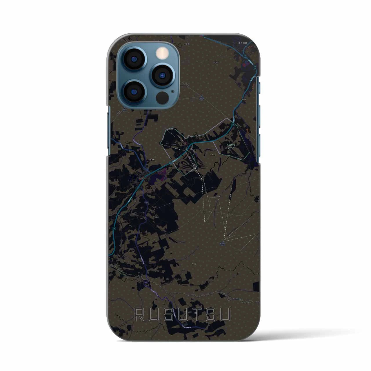 【留寿都(北海道)】地図柄iPhoneケース(バックカバータイプ)
